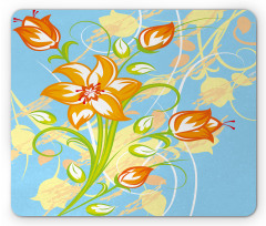 Retro Style Tiger Lily Art Mouse Pad