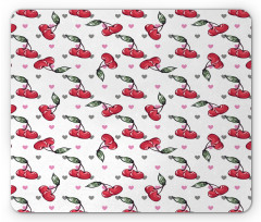 Fruits on Bicolour Hearts Mouse Pad