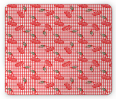 Fruit Doodles on Gingham Mouse Pad