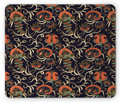 Grunge Flora Curl Mouse Pad