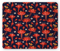 Blooming Flowers and Birds Mouse Pad