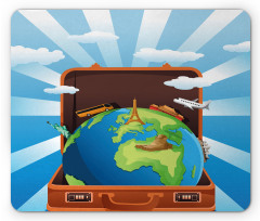 Globe in a Vacation Suitcase Mouse Pad