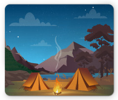 Camping in Woods at Night Mouse Pad