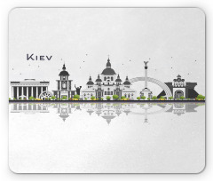 Kiev Skyline Reflection Art Mouse Pad