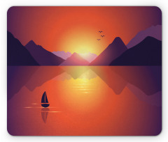 Lonely Sailboat at Sunset Mouse Pad