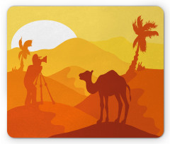 Camel Safari Monochrome Art Mouse Pad