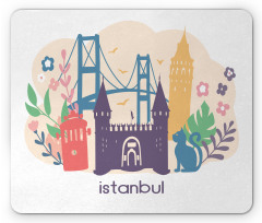 Floral Istanbul Landmarks Mouse Pad