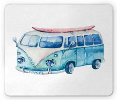 Watercolor Happy Surf Van Mouse Pad