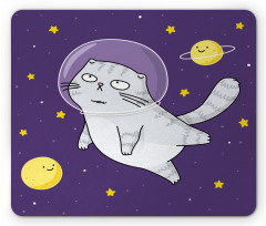 Cat Astronaut Cartoon Mouse Pad