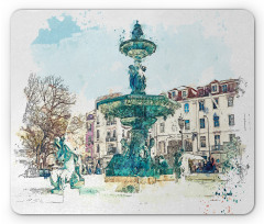 Old Fountain in Town Square Mouse Pad