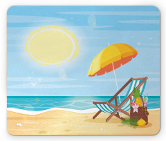 Sea Shore Beach Umbrella Mouse Pad