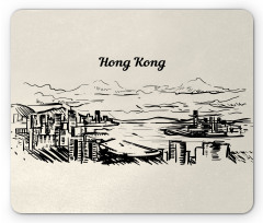 Hong Kong Skyline Wording Mouse Pad