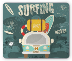 Surfing Text and Van Mouse Pad