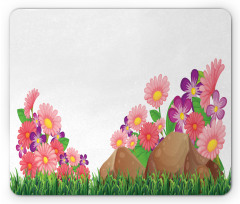 Flowers on Grass Mouse Pad