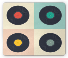 Pastel Record Discs Mouse Pad