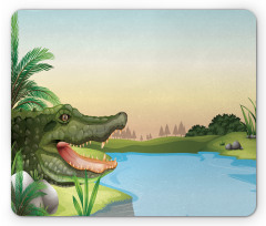 Palms Crocodiles Humor Mouse Pad