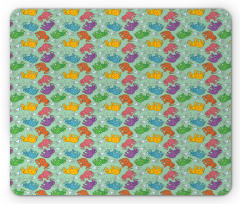 Colorful Polka Dot Animal Mouse Pad