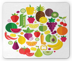 Fruits and Veggies Design Mouse Pad