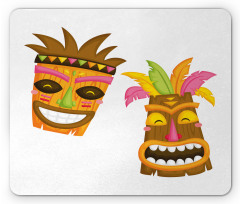 Exotic Colorful Hawaii Masks Mouse Pad