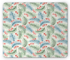 Vintage Plumerias on Leaves Mouse Pad