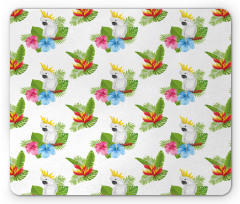 Cockatoo and Tropical Petals Mouse Pad