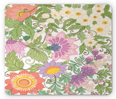 Pastel Flowers Nostalgia Mouse Pad