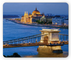 River of Budapest Bridge Mouse Pad