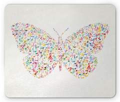 Butterfly with Notes Mouse Pad