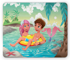 Cartoon Tropical Love Mouse Pad