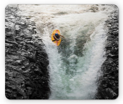 Cliffs Waterfall Canoe Mouse Pad