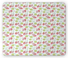 Tropical Pastel Doodle Style Mouse Pad