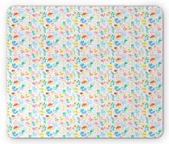 Pastel Dots and Flora Scene Mouse Pad