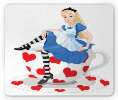 Alice with Cup Mouse Pad