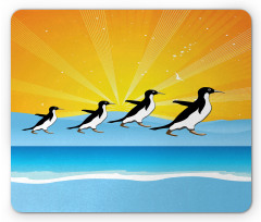 Penguins Walking Mouse Pad