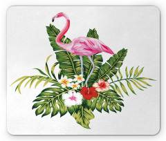 Flamingo and Flowers Mouse Pad