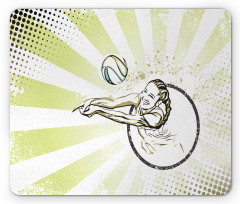 Girl Hitting the Ball Mouse Pad