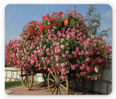 Old Wagon with Flowers Mouse Pad