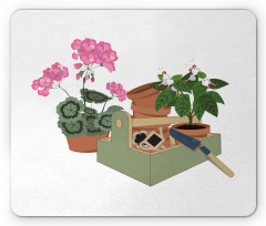 Flowers and Garden Tools Mouse Pad