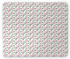 Vintage Repeated Flowers Mouse Pad