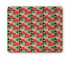 Victorian Flowers Leaves Mouse Pad