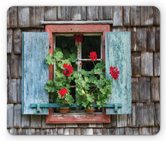 Flowers on Rural Window Mouse Pad