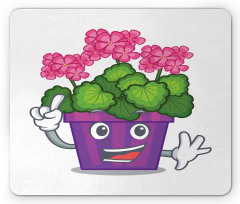 Flower Pot Smiling Art Mouse Pad