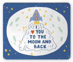 Space Travel Cloud Stars Mouse Pad