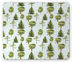 Pine Oak Fir Trees Graphic Mouse Pad