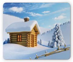 Lodge in Snowy Landscape Mouse Pad