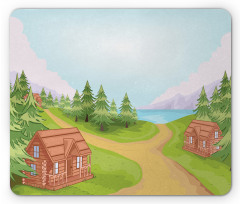 Country Village Cartoon Mouse Pad