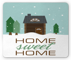 Lodge with Winter Theme Mouse Pad