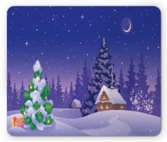 Cabin Covered with Snow Mouse Pad