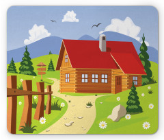 Chalet Image in Mountain Mouse Pad