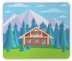 Wooden House in Mountain Mouse Pad